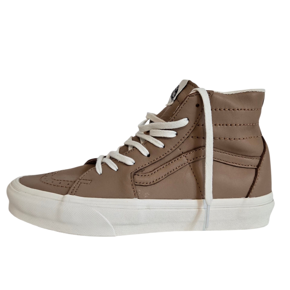 Vans Brown and White High-Top Sneakers